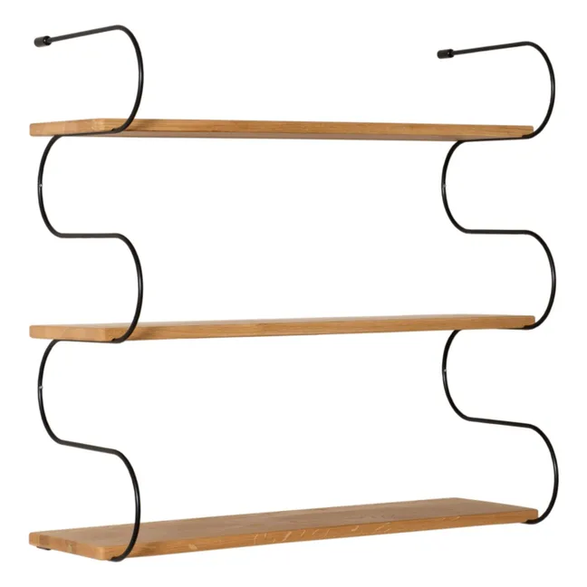 Etagère en bois de chêne Onda | Noir