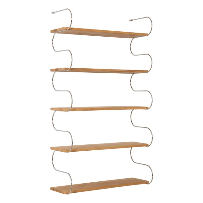 Onda oak wood shelf | Chrome
