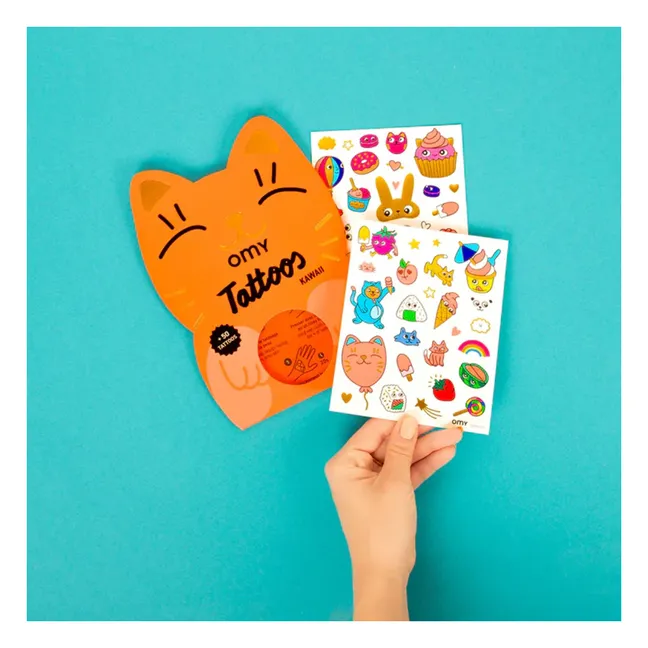 Tatuajes temporales kawaii | Naranja