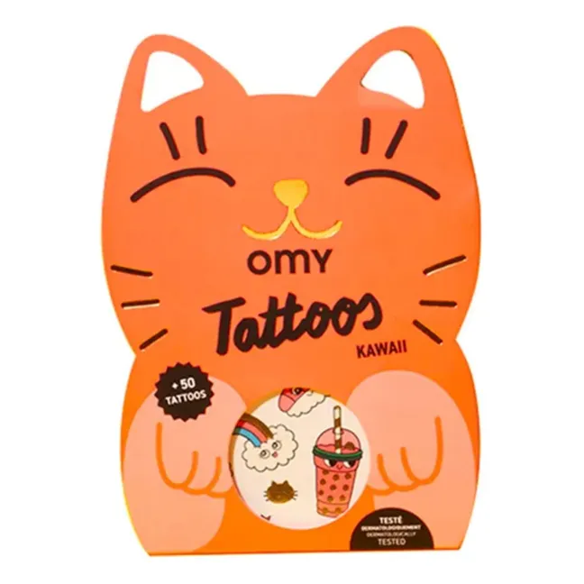 Tatouages temporaires Kawaii | Orange