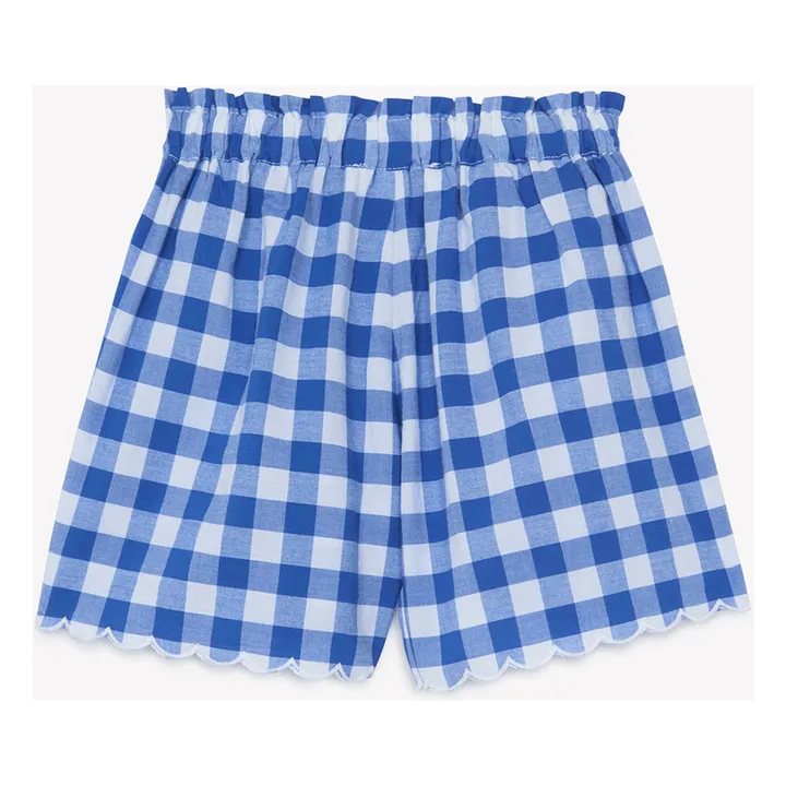 Conjunto de top bordado y pantalón corto de guinga | Azul Rey- Imagen del producto n°7