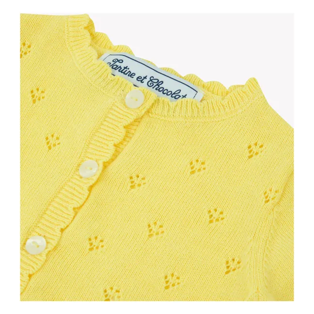 Pointelle cardigan | Yellow
