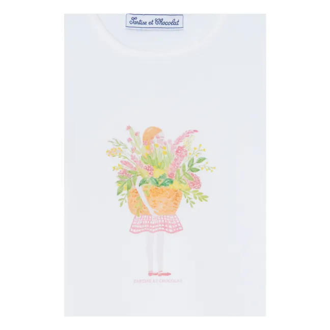 Camiseta Pearl Flower Bouquet | Blanco