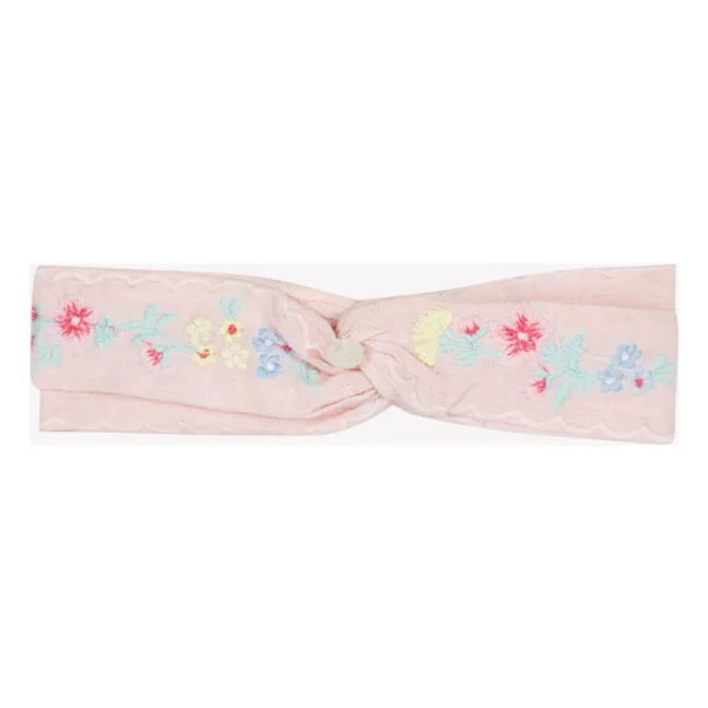 Bandeau Feston Fleurs Lin | Rose pâle