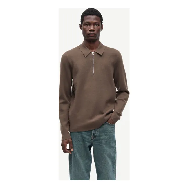 Polo Guna Demi Zip | Marron