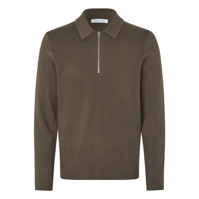 Polo Guna Demi Zip | Marron