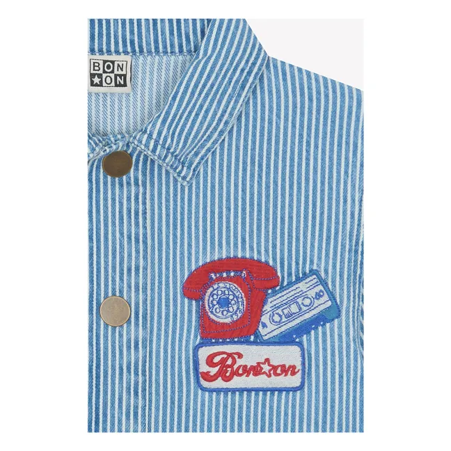 Nineties Striped Overshirt | Blue