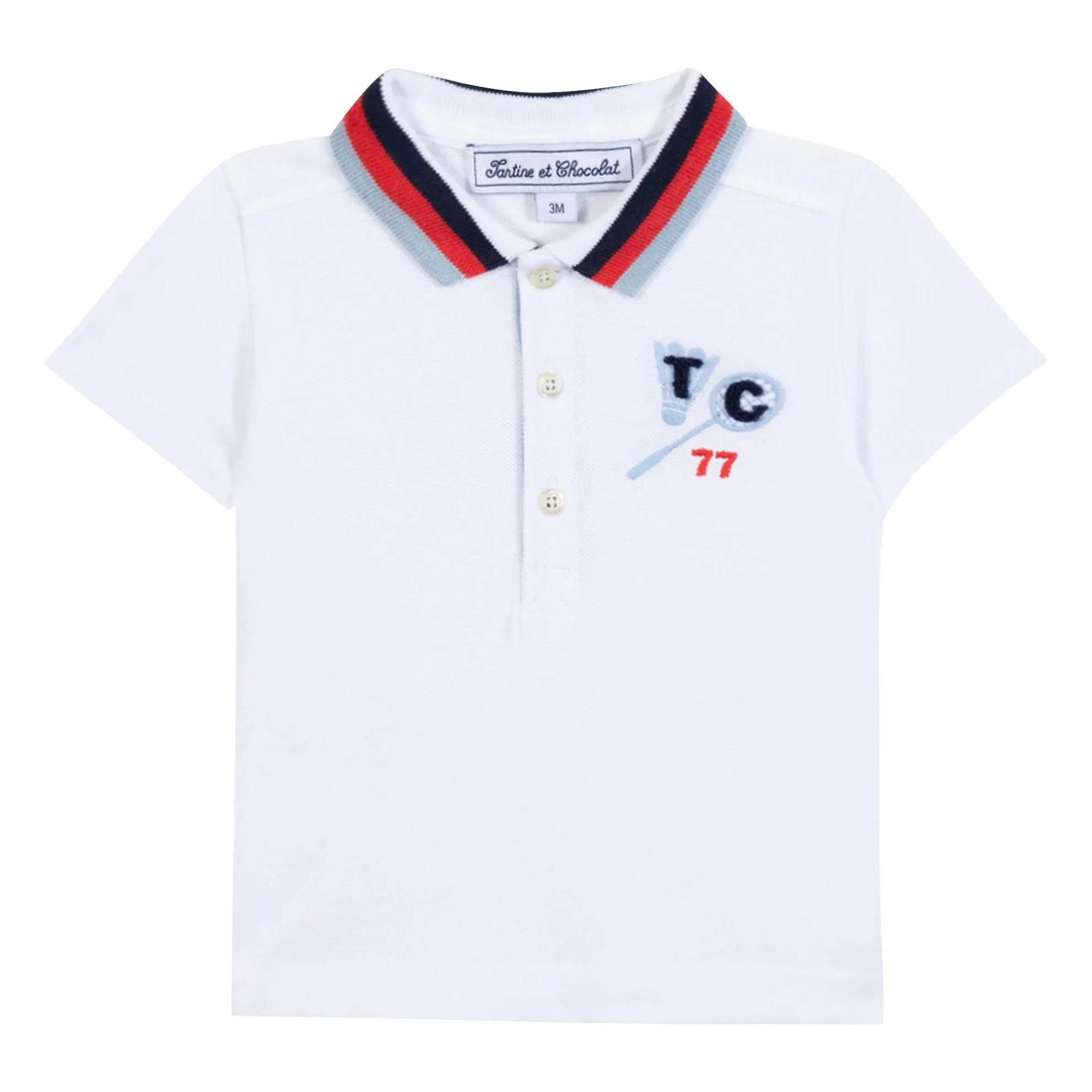 Tartine Et Chocolat Men's White Polo Badminton 77