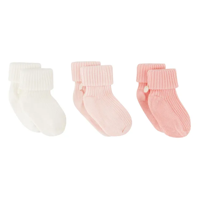 Set of 3 Pairs of Socks | Pink