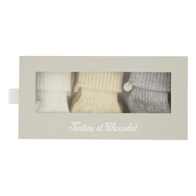 Set of 3 Pairs of Socks | Ecru