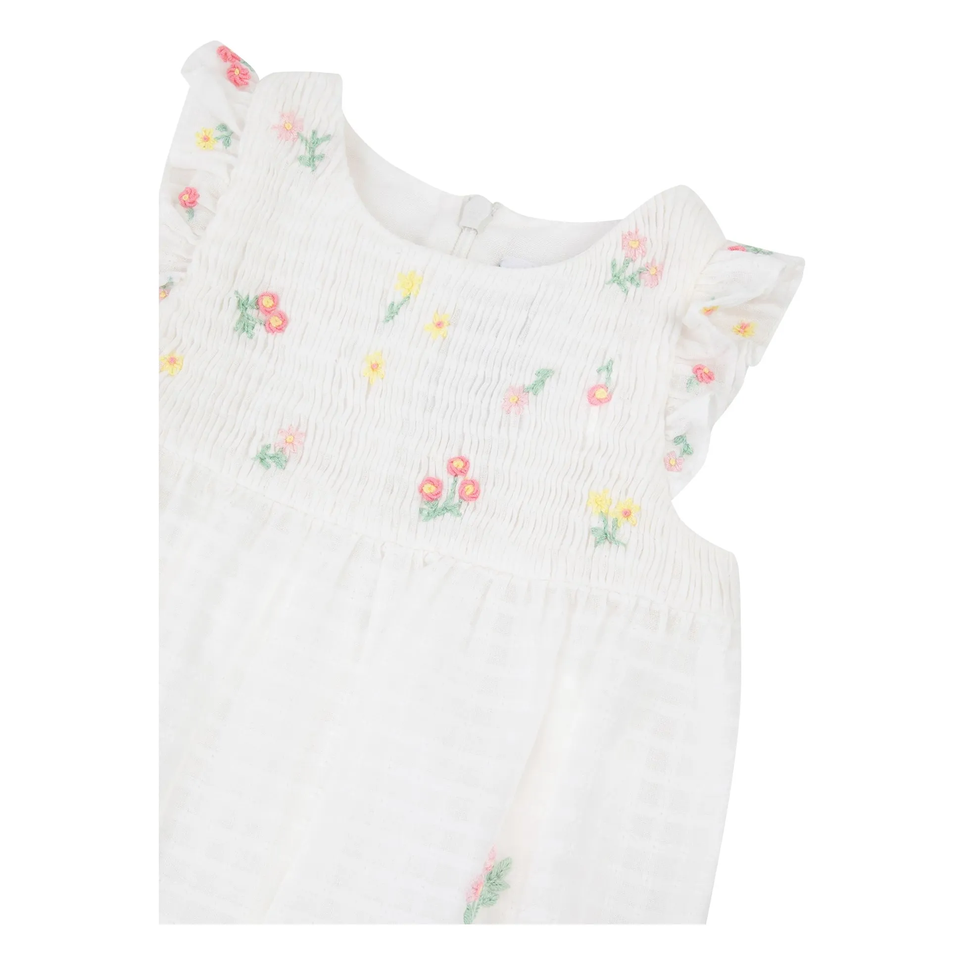 Combishort Brodée Fleurs | Blanc- Image produit n°3