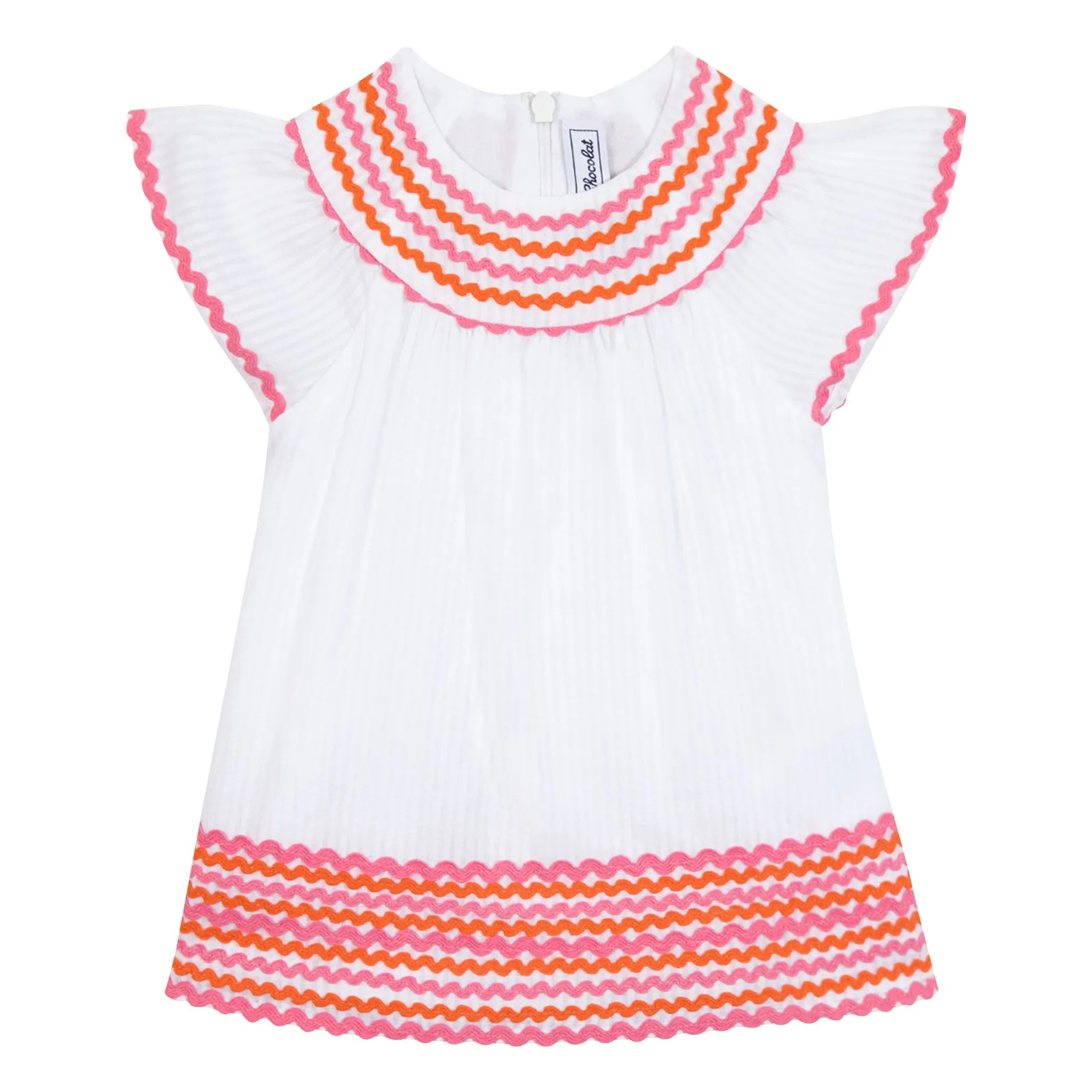 Tartine Et Chocolat White Wave Smocked Dress