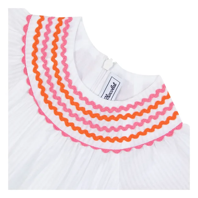 Robe Smockée Vagues | Blanc