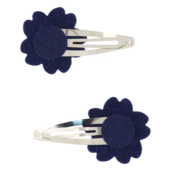 Lot de 2 Barettes Hibiscus Paillettes | Bleu roi- Image produit n°3