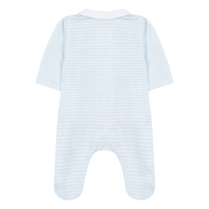 Pijama de rayas con cuello de animal | Azul Cielo- Imagen del producto n°2