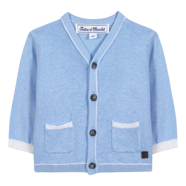 Cardigan Poches Lin | Bleu ciel