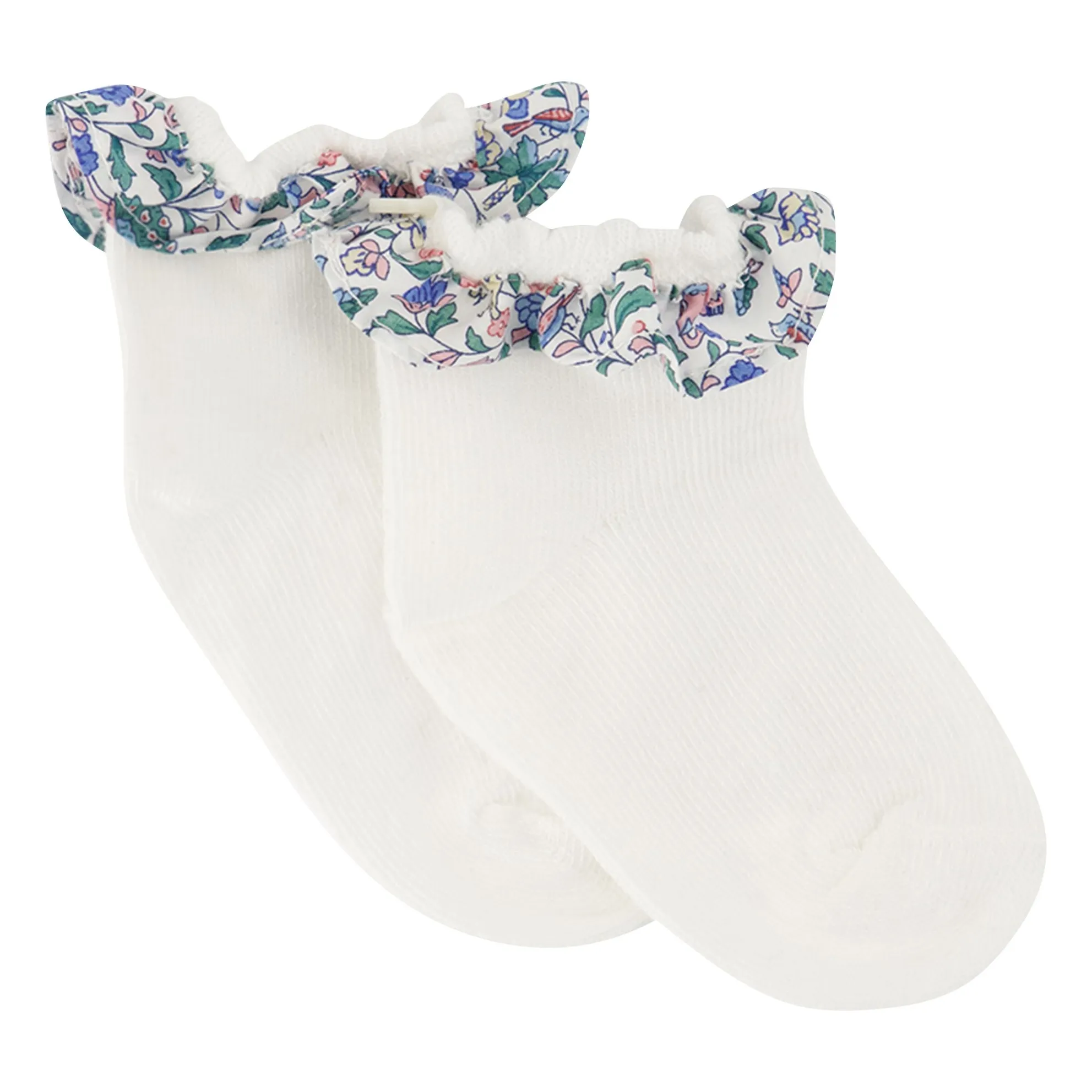 Tartine Et Chocolat Women's White Liberty Ruffled Socks