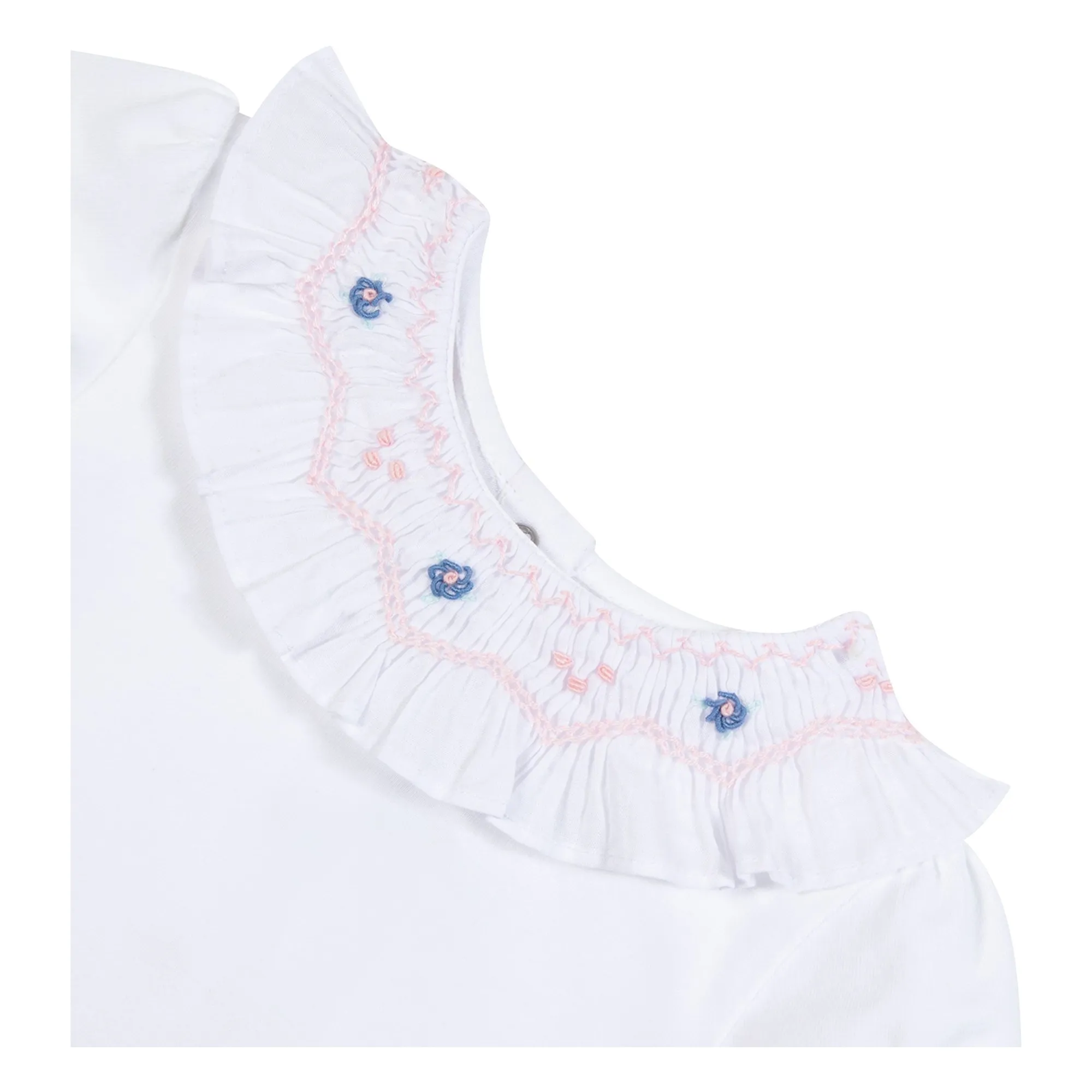 Body Col Brodé Fleurs | Blanc- Image produit n°3
