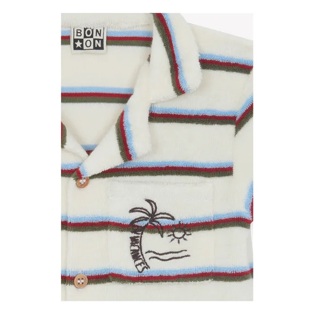 Lilo Striped Terry Playsuit | Khaki