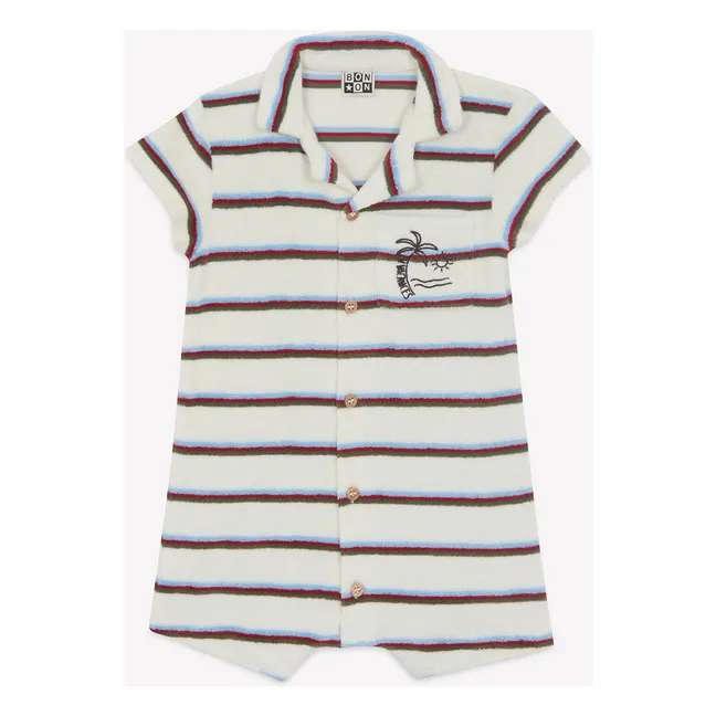 Lilo Striped Terry Playsuit | Khaki
