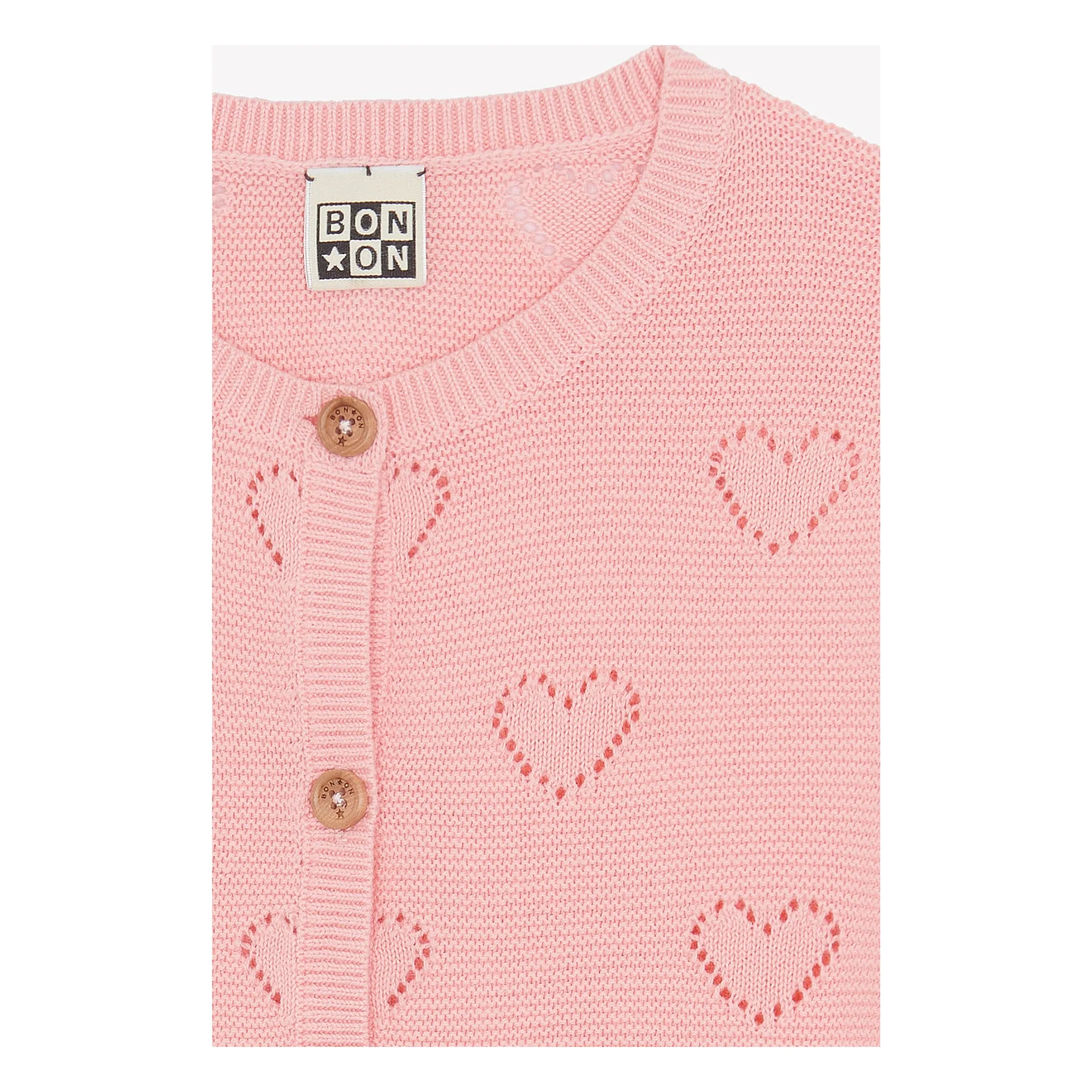 Cardigan Lilou Cœurs | Rose- Image produit n°1