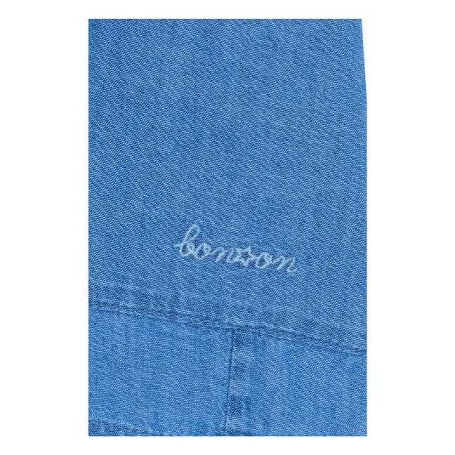 Short Poches Feston Clovis Chambray | Bleu jean