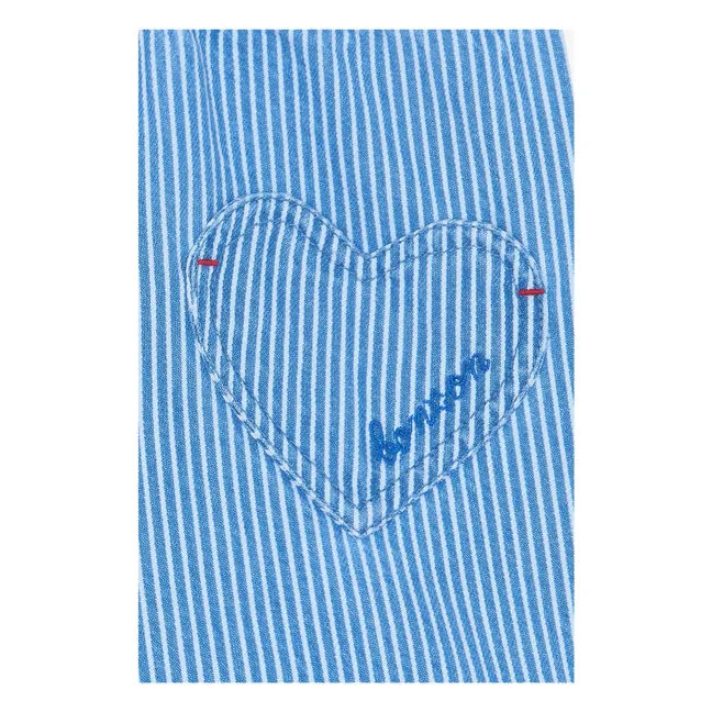 Short Poches Cœur Mélanie Rayé | Bleu