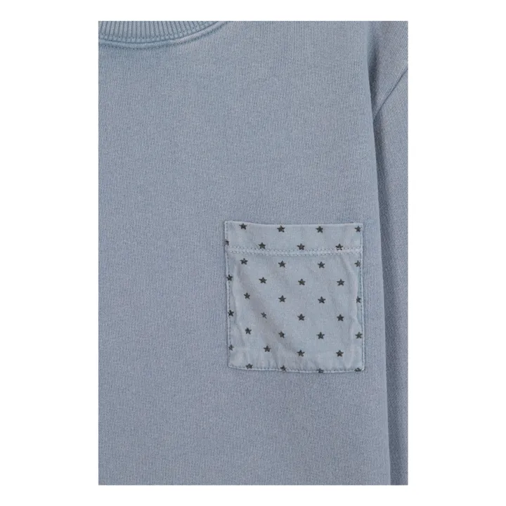Sweat Poche Etoiles Narciss | Bleu gris- Image produit n°1