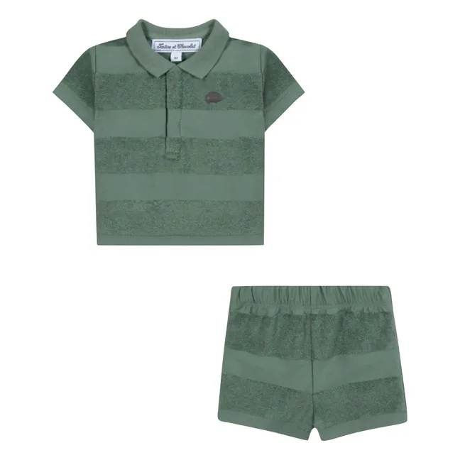 Ensemble Polo et Short Eponge | Khaki