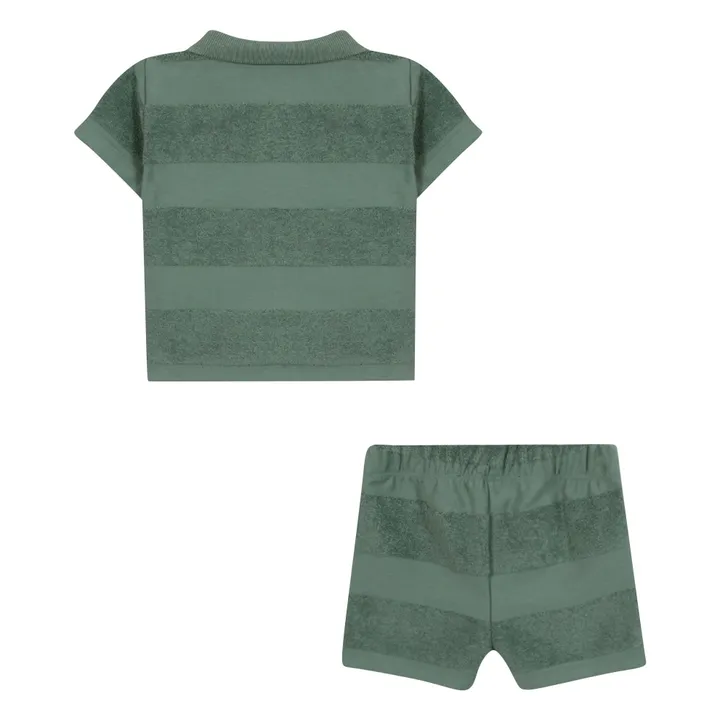 Conjunto de polo y pantalón corto de rizo | Khaki- Imagen del producto n°2