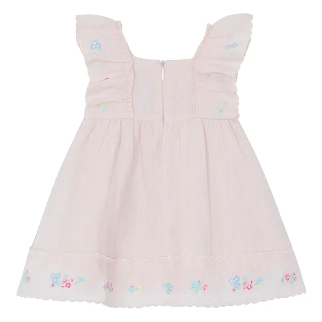 Robe Brodée Feston | Rose pâle