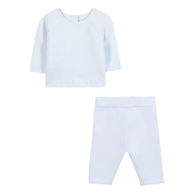 Ensemble Pull et Legging Maille | Bleu ciel