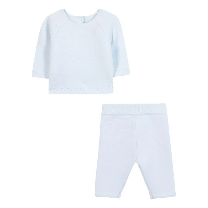 Ensemble Pull et Legging Maille | Bleu ciel- Image produit n°1
