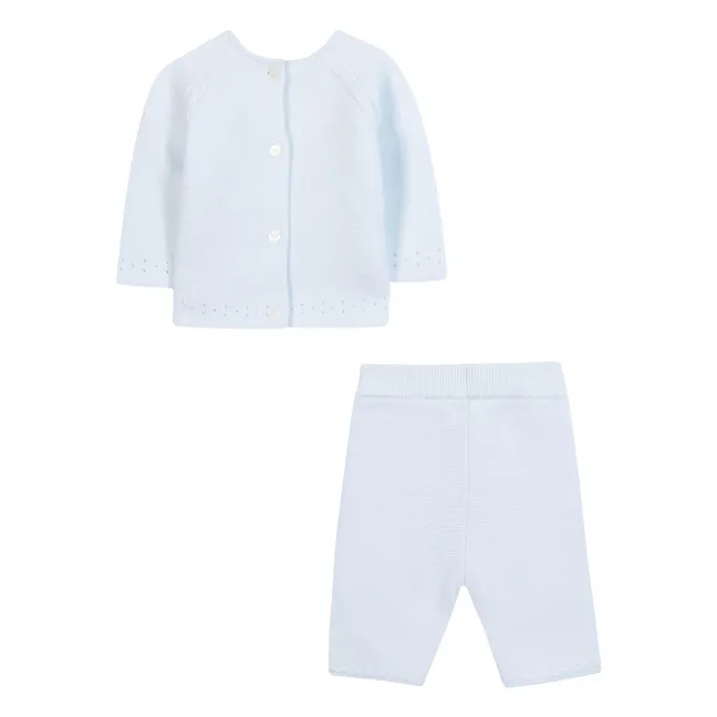 Conjunto de jersey y legging de punto | Azul Cielo