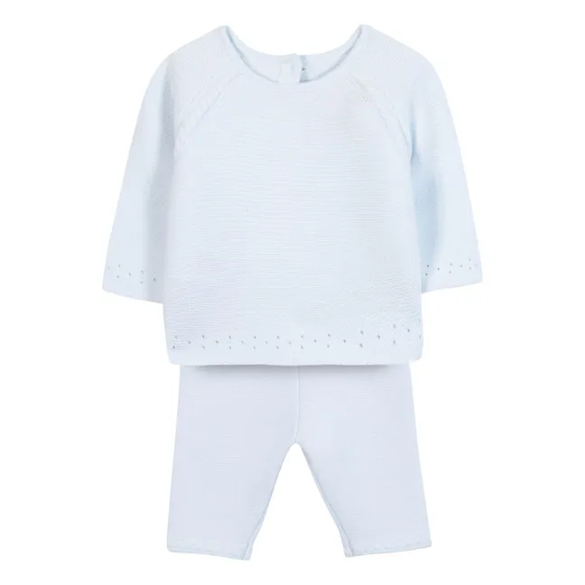 Ensemble Pull et Legging Maille | Bleu ciel