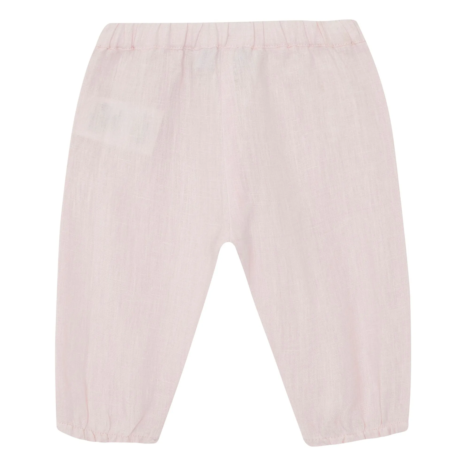 Pantalon Volants Lin | Rose pâle- Image produit n°2