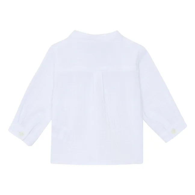 Camisa de bolsillo de gasa de algodón | Blanco