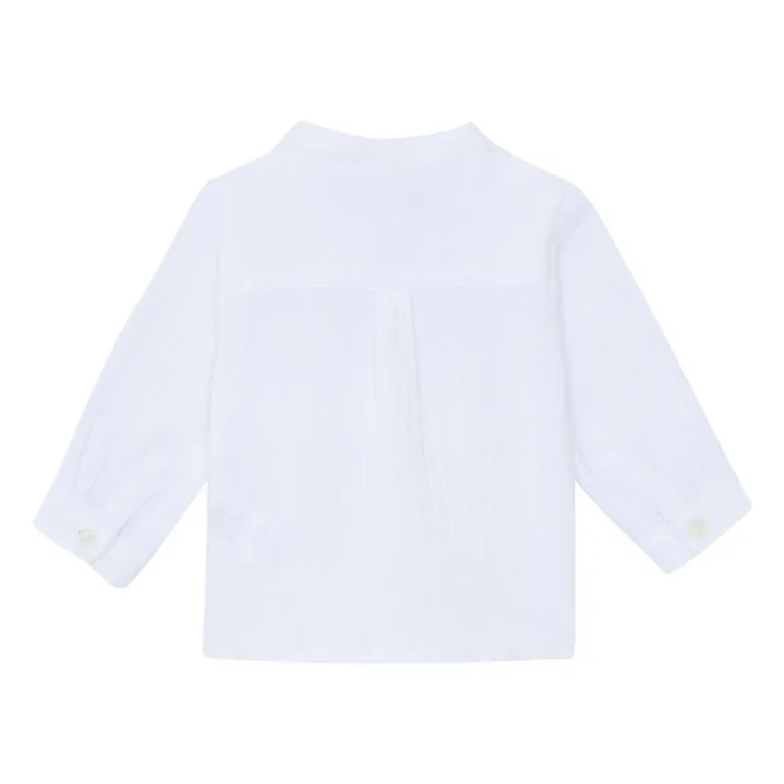 Camisa de bolsillo de gasa de algodón | Blanco- Imagen del producto n°2
