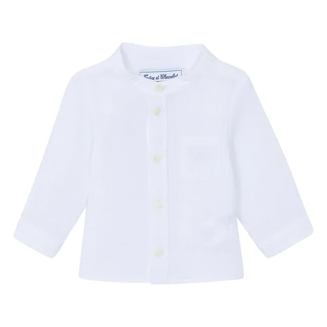 Chemise Poche Gaze de Coton | Blanc
