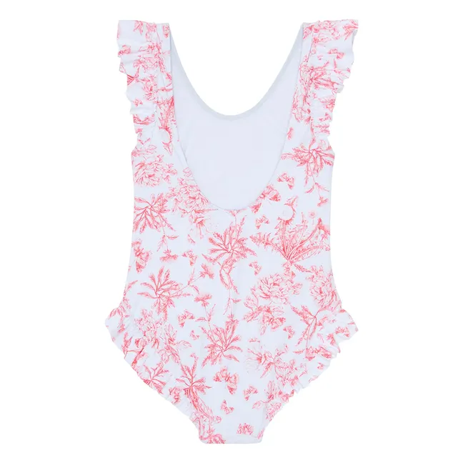 Maillot de Bain Volants Fleuri | Candy pink