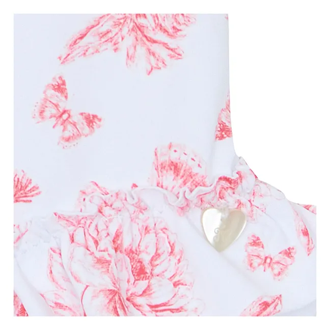 Maillot de Bain Volants Fleuri | Candy pink