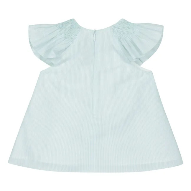 Vestido estampado de flores a rayas | Turquoise