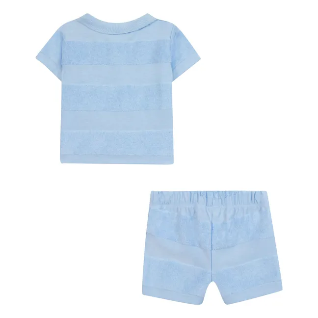 Ensemble Polo et Short Eponge | Bleu ciel