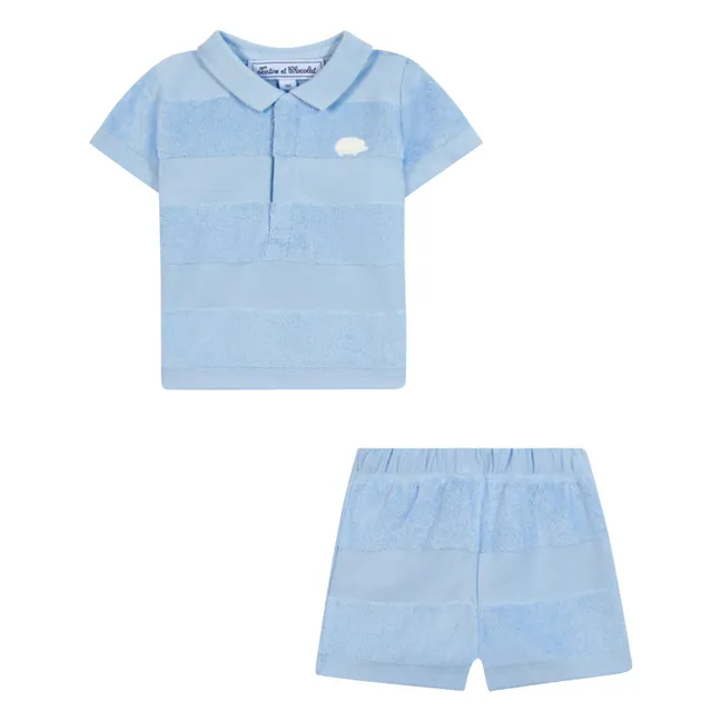 Ensemble Polo et Short Eponge | Bleu ciel