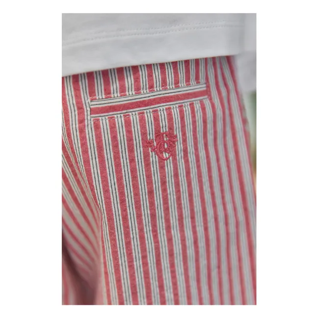 Striped Bermuda shorts | Red