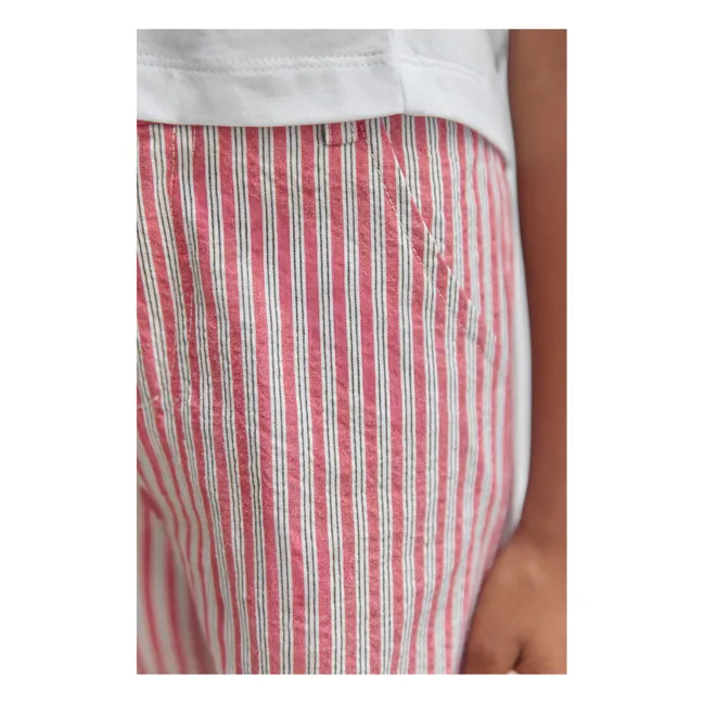 Striped Bermuda shorts | Red
