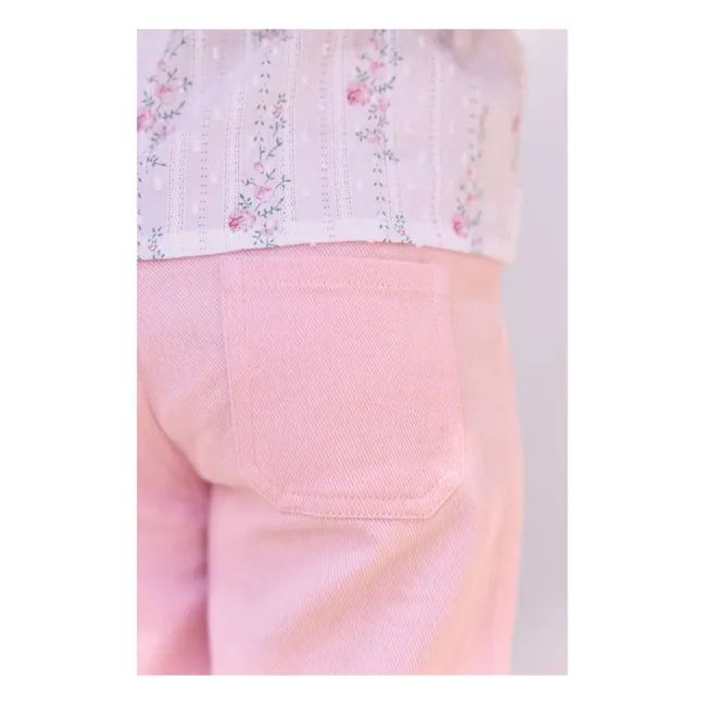 Pants with embroidered pockets | Powder pink