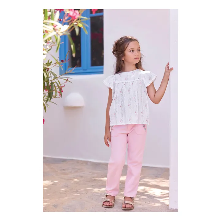 Pantalón con bolsillos bordados | Rosa empolvado- Imagen del producto n°1