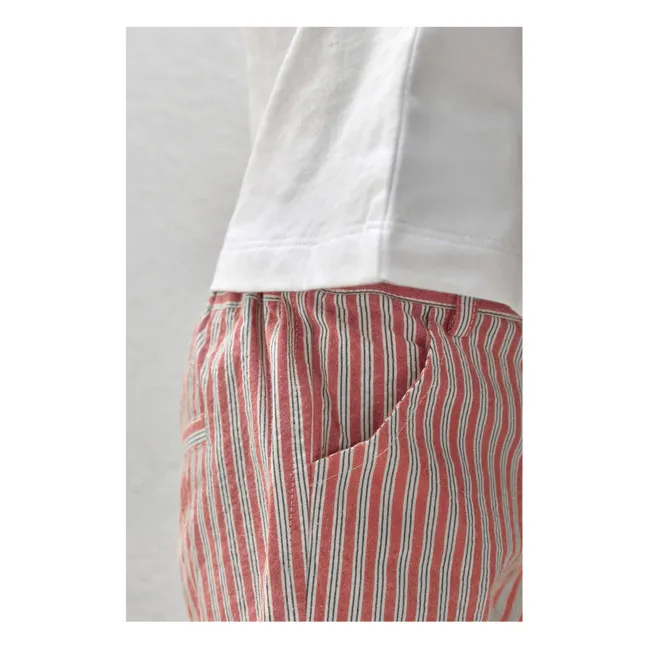 Pantalones cortos a rayas | Rojo