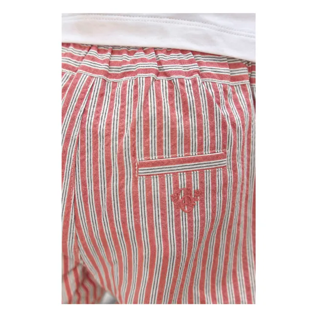 Pantalones cortos a rayas | Rojo